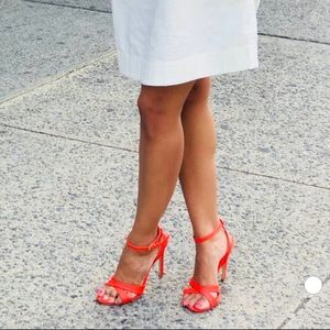 ORANGE TOPSHOP STRAPPY SANDALS HEELS